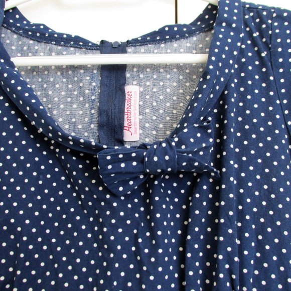 Heartbreaker Navy Blue "Beverly" 1950s-Style Dress - Picture 3 of 10